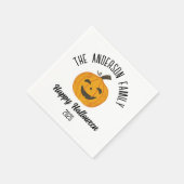 Halloween Lächeln Pumpkin Face Personalisierter Na Serviette (Ecke)