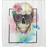 Halloween Lächeln Schädelduschvorhang Duschvorhang (Vorderseite)