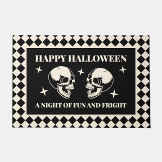 Halloween Lachende Schädel Spaß und Schrecken Fußmatte