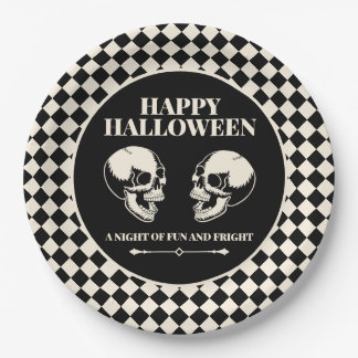 Halloween Lachende Schädel Spaß und Schrecken Pappteller