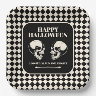 Halloween Lachende Schädel Spaß und Schrecken Pappteller