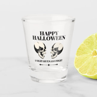 Halloween Lachende Schädel Spaß und Schrecken Schnapsglas