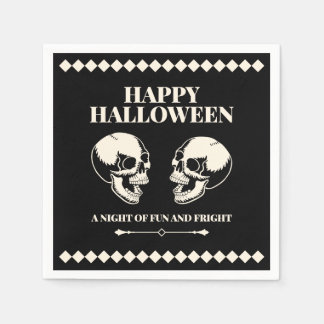 Halloween Lachende Schädel Spaß und Schrecken Serviette