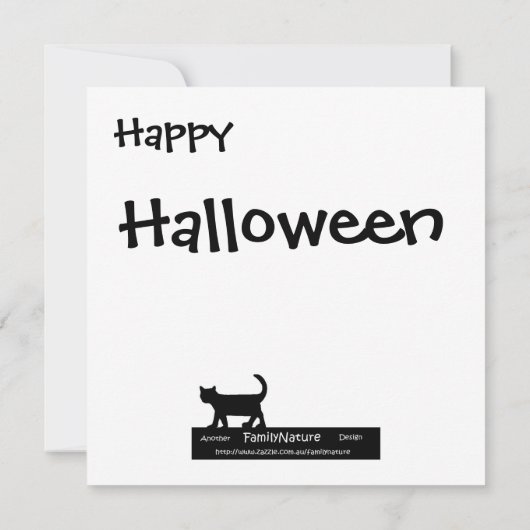 Halloween laden Eule, Katze u. Kürbis ein Einladung (Rückseite)