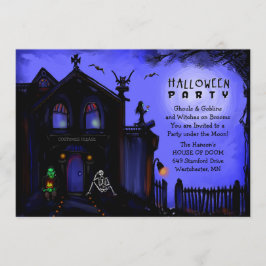 Halloween laden - Spuk Haus-Halloween-Party ein Einladung