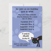 Halloween ladet schwarze Katze vom Kürbis Einladung (Rückseite)