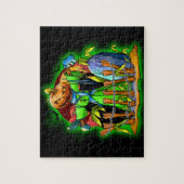 Halloween Lady Scarecrow Pumpkin Head RIP Bat Puzzle (Vertikal)