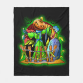 Halloween Lady Scarecrow Pumpkin Head RIP Bats Fleecedecke (Vorderseite)