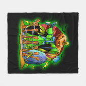 Halloween Lady Scarecrow Pumpkin Head RIP Bats Fleecedecke (Vorderseite (Horizontal))