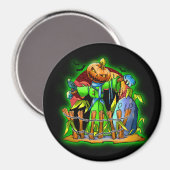 Halloween Lady Scarecrow Pumpkin Head RIP Bats Magnet (Vorderseite/Rückseite)