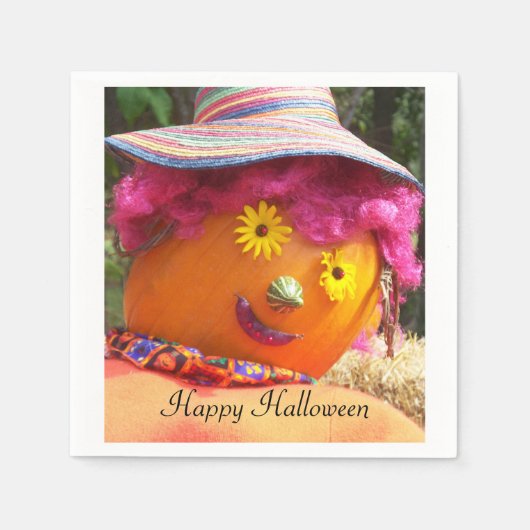 Halloween Lady Scarecrow Serviette (Vorderseite)