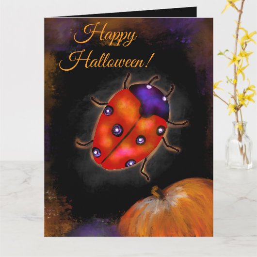 Halloween Ladybug Karte (Gelbe Blume)
