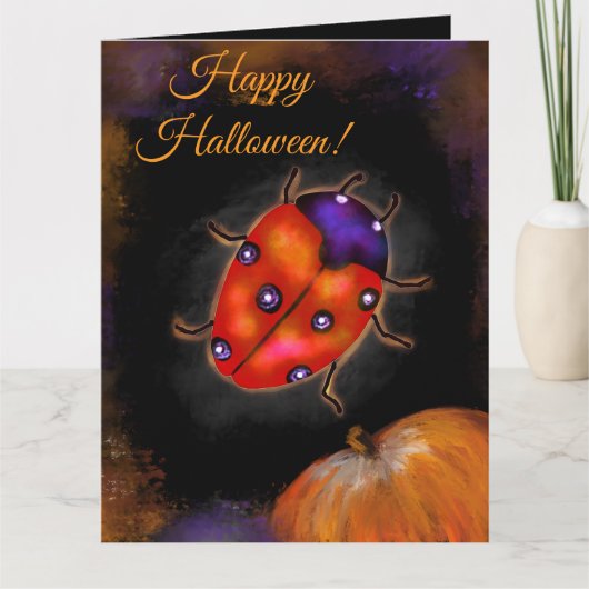 Halloween Ladybug Karte (Vorderseite)
