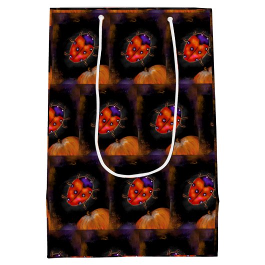 Halloween Ladybug Mittlere Geschenktüte (Rückseite)