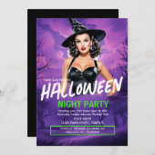 Halloween Ladys Night Club Bar Einladung (Vorne/Hinten)