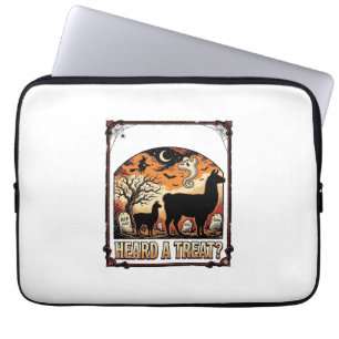 Halloween-Lama-Shirt Grusel-Treat-Friedhof-Kunst_1 Laptopschutzhülle