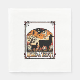 Halloween-Lama-Shirt Grusel-Treat-Friedhof-Kunst_1 Serviette
