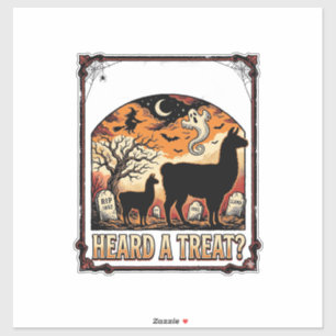 Halloween-Lama-Shirt Grusel-Treats-Friedhofs-Kunst Aufkleber