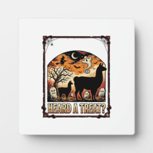 Halloween-Lama-Shirt Grusel-Treats-Friedhofs-Kunst Fotoplatte