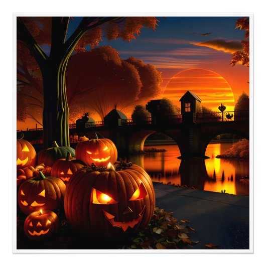 Halloween-Landschaft Fotodruck (Vorne)