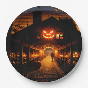 Halloween Landschaft Fünf Pappteller