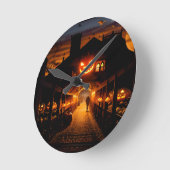 Halloween Landschaft Fünf Runde Wanduhr (Winkel)