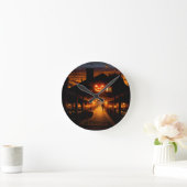 Halloween Landschaft Fünf Runde Wanduhr (Zuhause)