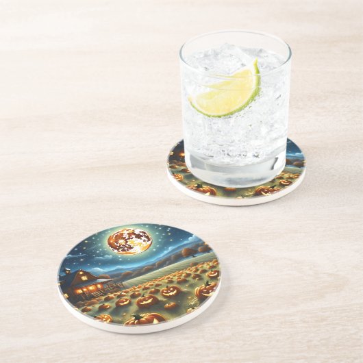 Halloween-Landschaft Getränkeuntersetzer (Seite)