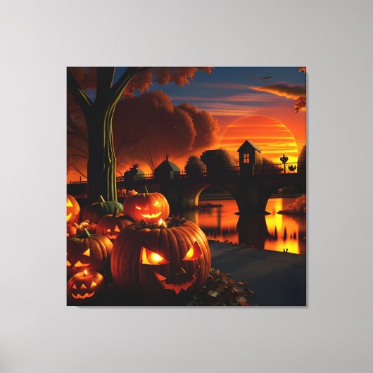 Halloween-Landschaft Leinwanddruck (Vorderseite)