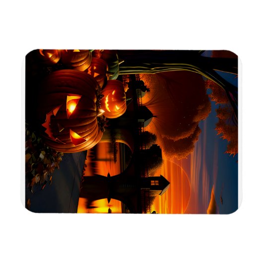 Halloween-Landschaft Magnet (Horizontal)