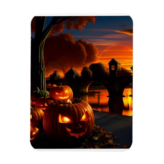 Halloween-Landschaft Magnet (Vertikal)