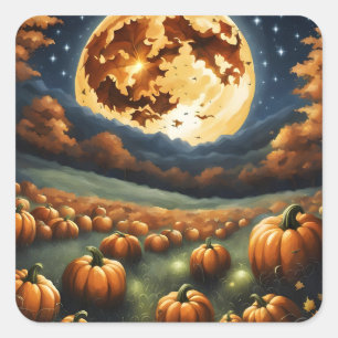 Halloween-Landschaft Quadratischer Aufkleber