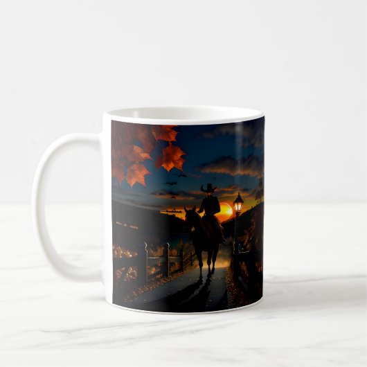 Halloween-Landschaft Sieben Kaffeetasse (Links)