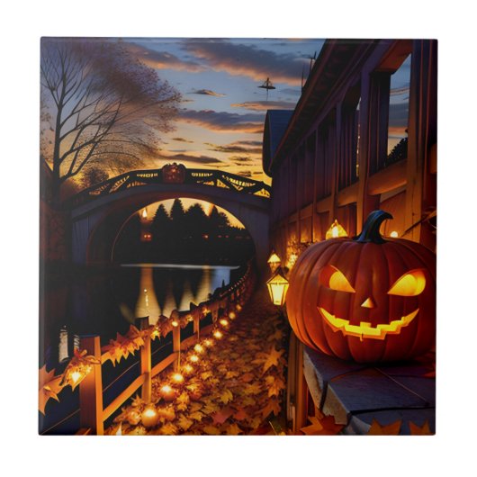 Halloween Landschaft Vier Fliese (Vorderseite)