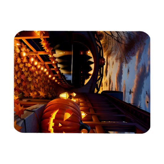 Halloween Landschaft Vier Magnet (Horizontal)