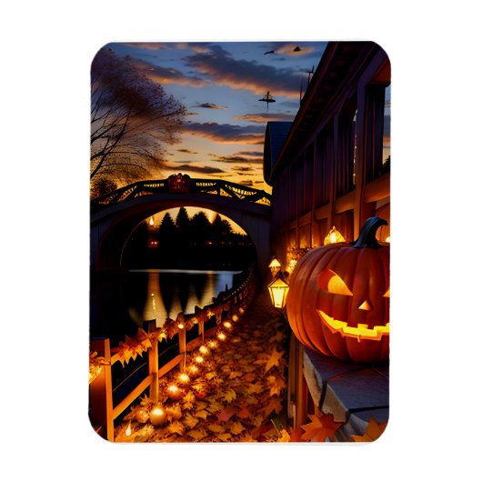 Halloween Landschaft Vier Magnet (Vertikal)
