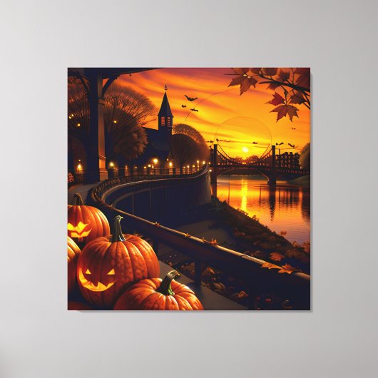 Halloween Landschaft Zwei Leinwanddruck (Vorderseite)