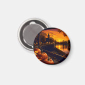 Halloween Landschaft Zwei Magnet (Vorderseite/Rückseite)