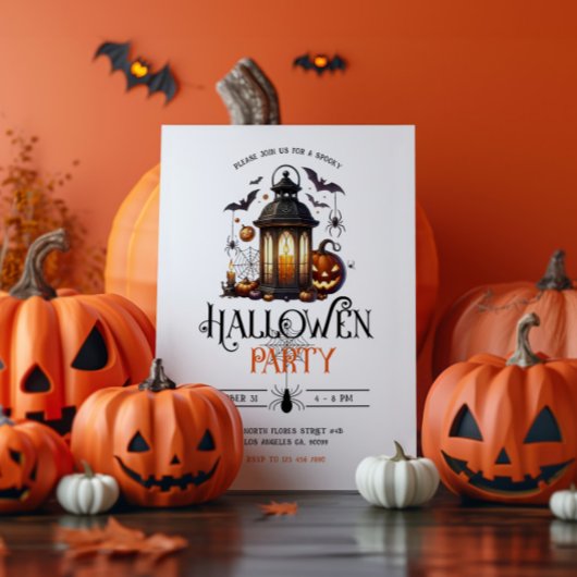 Halloween Lantern Baths & Spider Party Einladung