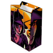 Halloween Large Gift Bag Mittlere Geschenktüte (Rückseite Schrägansicht)