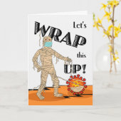 Halloween, lass uns das aufwischen, Mama und Virus Karte (Gelbe Blume)