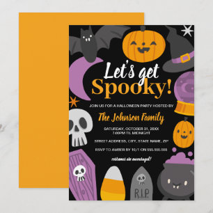 Halloween Lass Uns Eine Gruselige Party Feiern Einladung