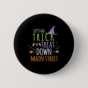 Halloween-Lassenden gehen trick oder behandeln Button