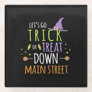Halloween-Lassenden gehen trick oder behandeln Glasuntersetzer