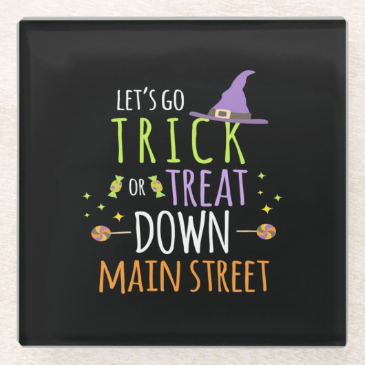 Halloween-Lassenden gehen trick oder behandeln Glasuntersetzer (Vorderseite)