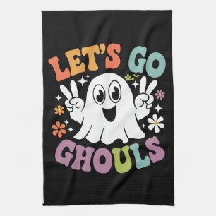 Halloween Lasst uns gehen Ghoule Gespenst Retro Ko Geschirrtuch