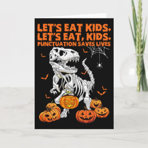 Halloween Lasst uns Kinder essen Punktuation rette Karte