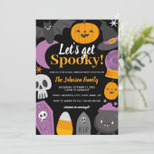 Halloween Lasst uns sprichwörtliches Party bekomme Einladung (Stehend Vorderseite)