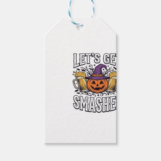 Halloween Lasst Uns Zermalmen Kürbis Bier Geschenkanhänger (Vorderseite)