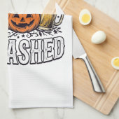 Halloween Lasst Uns Zerschmettern Kürbis Bier Geschirrtuch (Viertel Falte)